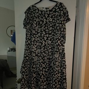 Black floral dress with ruffles